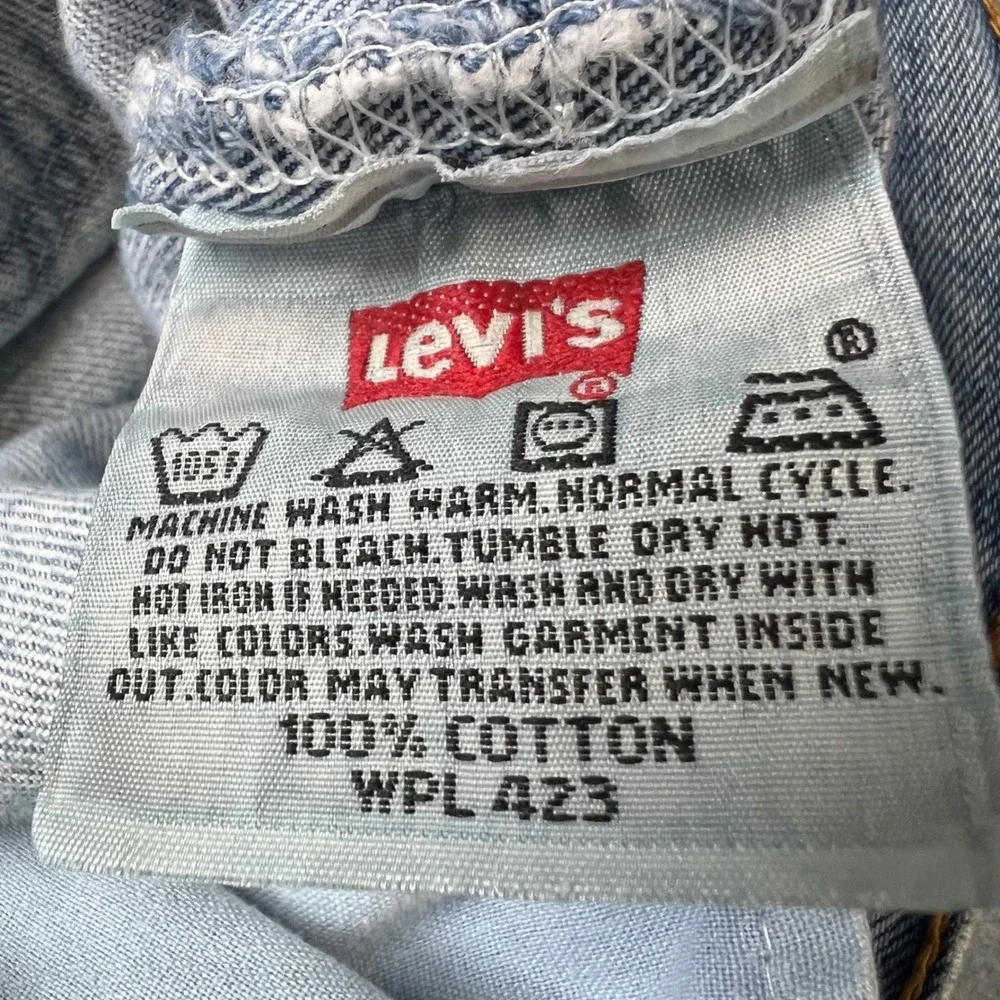 Vintage LEVI'S 501 Jeans Mens‎ 38X34 Light Wash Straight Leg Denim 2005 Stained
